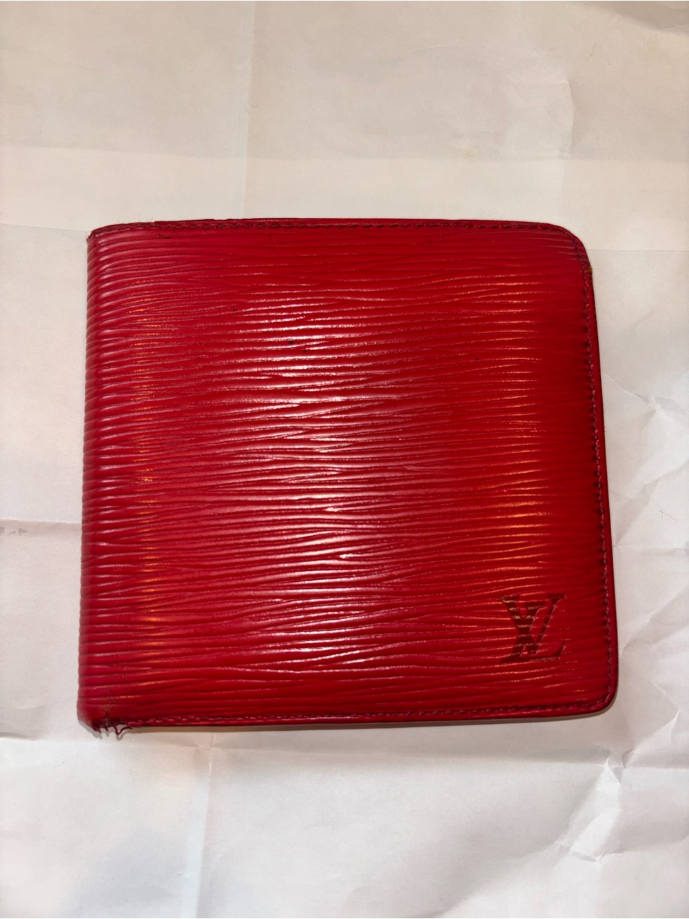 Louis Vuitton Red Epi Leather Zip Wallet